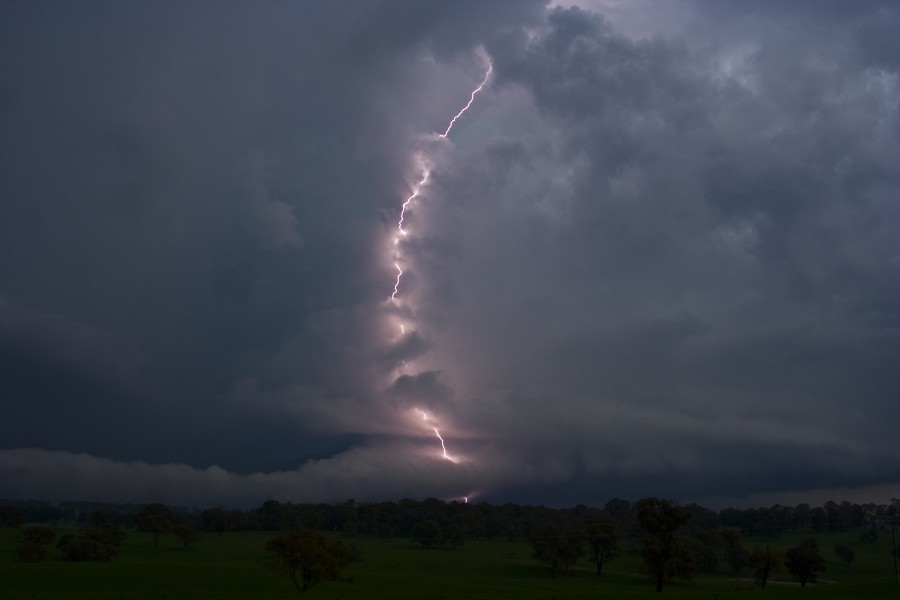 Lightning beside a supercell near Walcha, January 2010